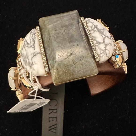 J. Crew Jewelry - NWT J Crew Mixed Stone Wooden Cuff Bracelet